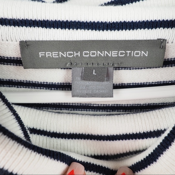 French Connection Large striped cowlneck soft sweater - Picture 8 of 9